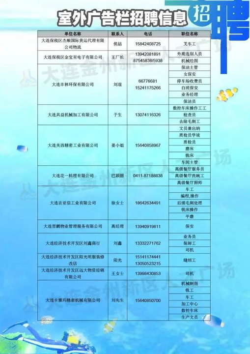 大连湾街道最新招聘信息汇总